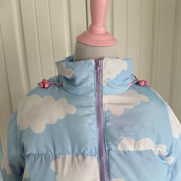 Kawaii Cloud Pastel Blue Puffer Coat - Picture 4 of 13